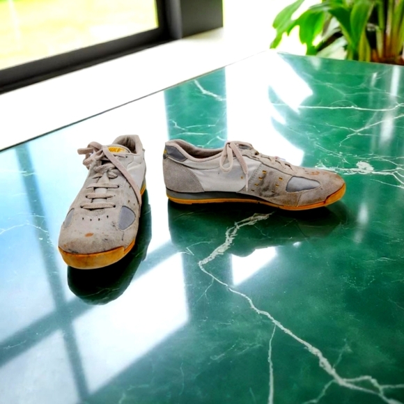 1980s Nike Sz 9 Gray White Waffle Running Shoes 9 870608 S - Picture 1 of 10